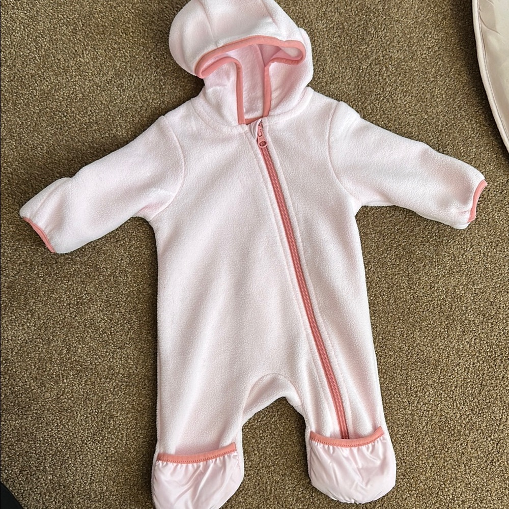 Wonder Nation Pink Footie Jacket with Hood and Zipper